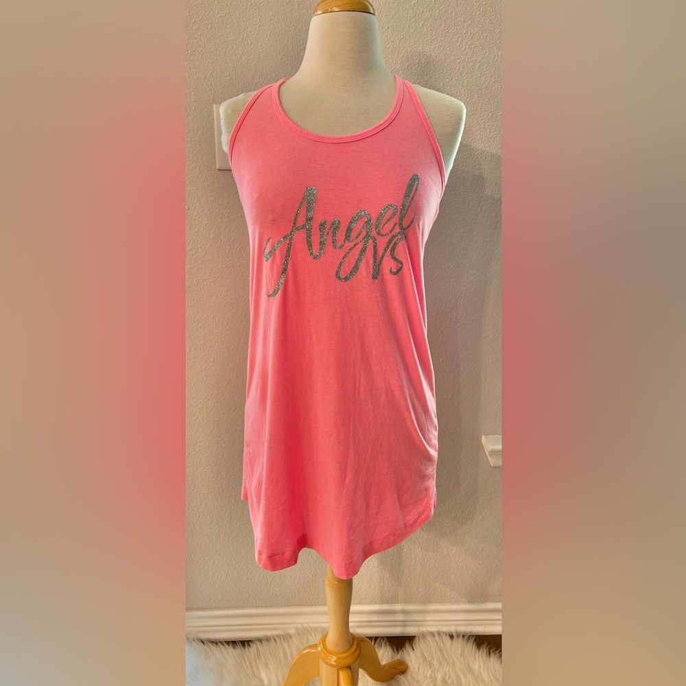 Victoria’s Secret VS hot pink criss cross lace racer back night gown small